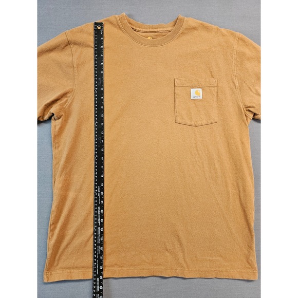 Carhartt Men's Original Fit Long Sleeve Pocket T Shirt Tan Size Large K87 BRN - Picture 4 of 7